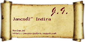 Jancsó Indira névjegykártya
